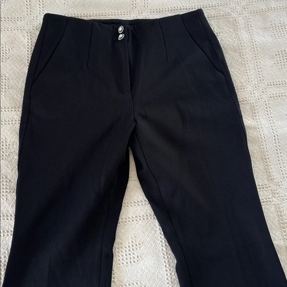 WHBM Black Stretch Extra High-Rise Slim Boot Trouser Size 6P NWT‎